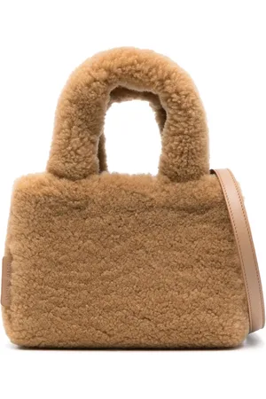 Amina Muaddi Amini Giuly shearling tote bag