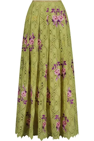 Giambattista Valli Pens??e Sauvages macram?? maxi skirt