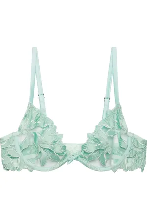 FLEUR DU MAL Lily embroidered plunge demi bra