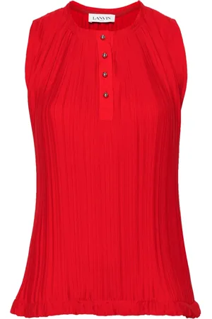 Lanvin Pleated crepe de chine blouse