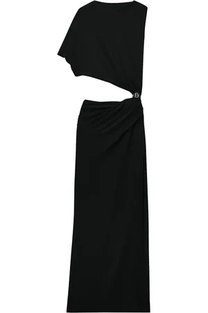 Courrèges Asymmetric crepe maxi dress