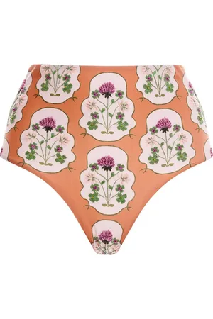 Agua by Agua Bendita Magenta Tr??bol embroidered bikini bottoms
