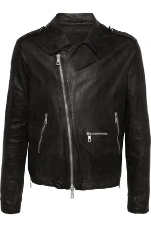 GIORGIO BRATO Crinkled leather biker jacket