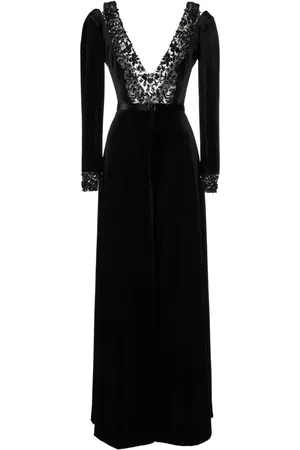 Saiid Kobeisy Beaded velvet wide