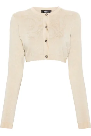 VERSACE Barocco lurex cropped cardigan