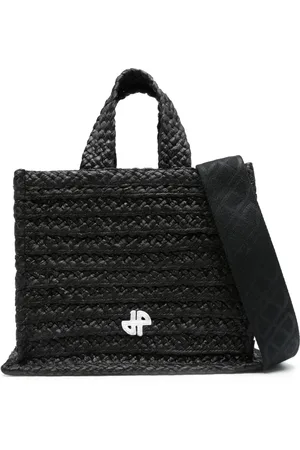 Patou Small JP raffia tote bag