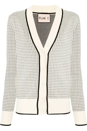 Plan C Strickjacke windowpane