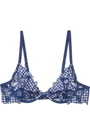 FLEUR DU MAL Lily embroidered plunge demi bra