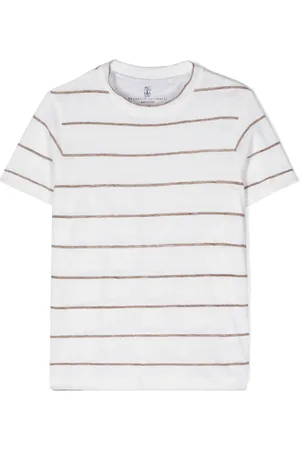 Brunello Cucinelli Linen cotton striped T