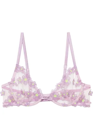 FLEUR DU MAL Petal embroidered demi bra