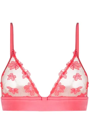 FLEUR DU MAL Petal embroidered triangle bralette