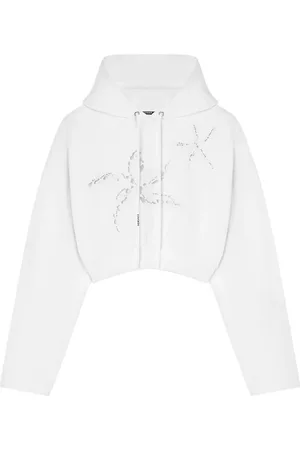 VERSACE Embroidered cropped hoodie