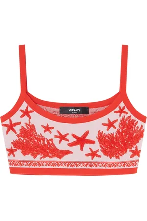 VERSACE Barocco Sea knitted crop top