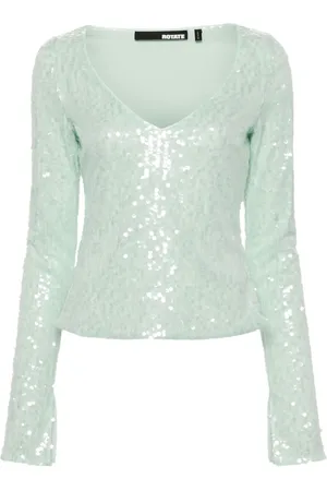 ROTATE Sequinned mesh longleeved T