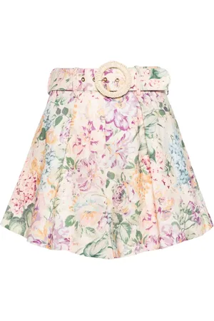 ZIMMERMANN Halliday Tuck belted linen shorts