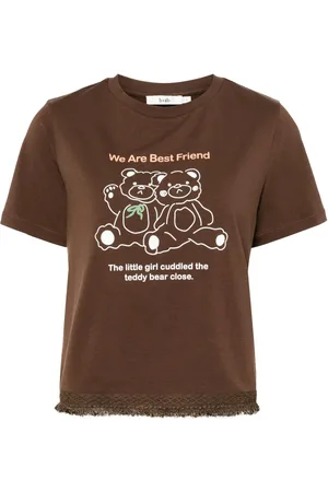 B+AB Bear frayed T