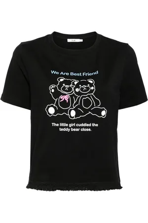 B+AB Bear frayed T