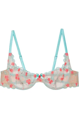 FLEUR DU MAL Rose and Vine embroidered balconette bra