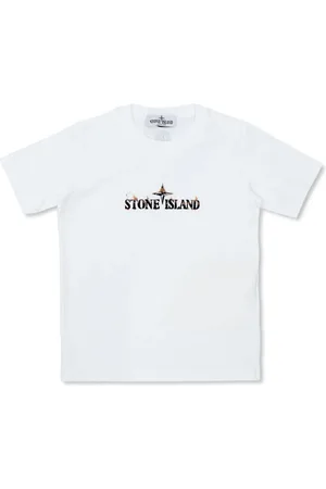 Stone Island Printed distressed logo cotton t