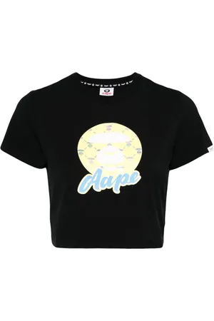 A Bathing Ape Cotton blend cropped logo T