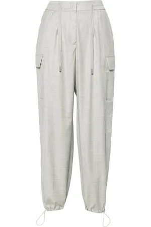 PESERICO SIGN Pleated tapered cargo trousers