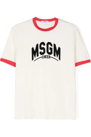 Msgm Flocked logo cotton T
