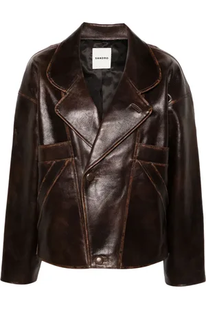 Sandro Oversized leather jacket