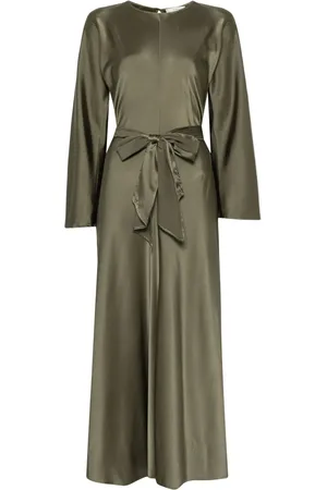 FORTE FORTE Belted satin maxi dress