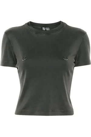 MUGLER Hoop detailing cropped T