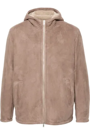 LARDINI Suede hooded jacket