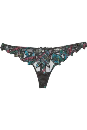 FLEUR DU MAL Lily embroidered hipster thong