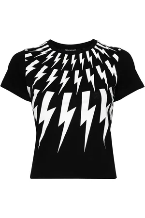 Neil Barrett Fair Isle Thunderbolt print T