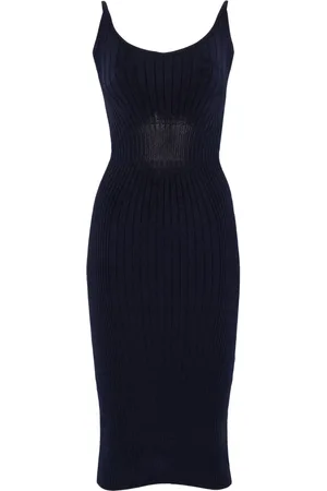 MUGLER Ribbed midi dress