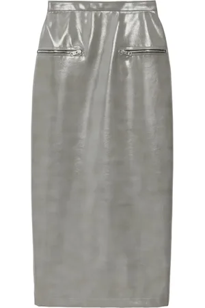 Msgm Patent midi skirt