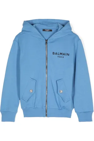 Balmain Logo print cotton zip