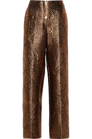 FORTE FORTE Metallic matelass?? straight trousers
