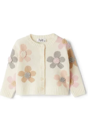 Il gufo Floral appliqu?? cardigan