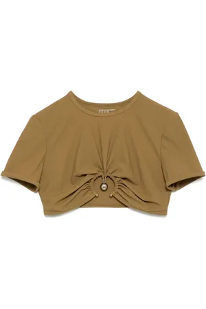 CHRISTOPHER ESBER Ruched Orbit Crop T