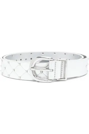 Maje Quilted metallic leather belt