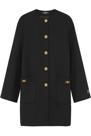 VERSACE Collarless caban coat