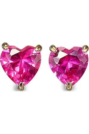 Anabela Chan 18kt vermeil mini Heart ruby stud earrings