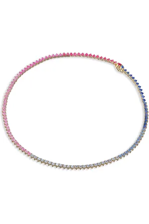 Anabela Chan 18kt vermeil Petite Magenta Eternity Heart necklace