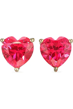 Anabela Chan 18kt vermeil Ruby Heart stud earrings