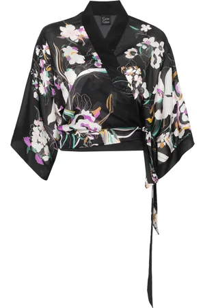 CARINE GILSON Shadows of Paradise silk top