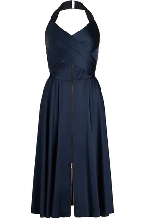 Patou Halterneck satin midi dress
