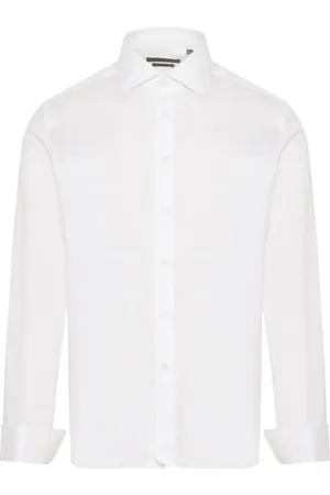 corneliani Curved hem button