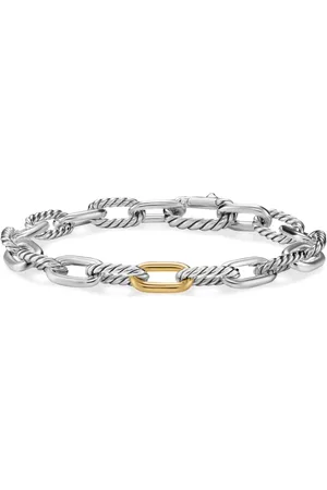 David Yurman 18kt yellow gold and sterling DY Madison?? chain bracelet