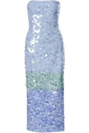 Carolina Herrera Sequinned ombr?? midi dress