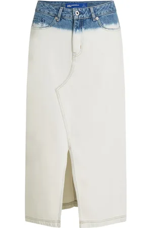 Karl Lagerfeld Ombr?? denim midi skirt
