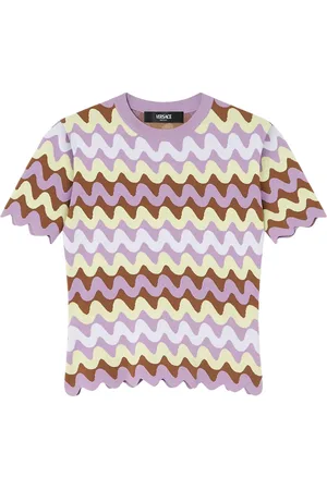 VERSACE Wave jacquard knitted T